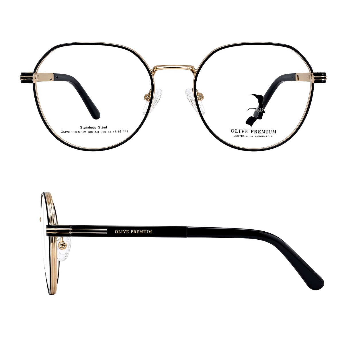 Olive Premium BROAD 020 Negro con dorado - Imagen 2