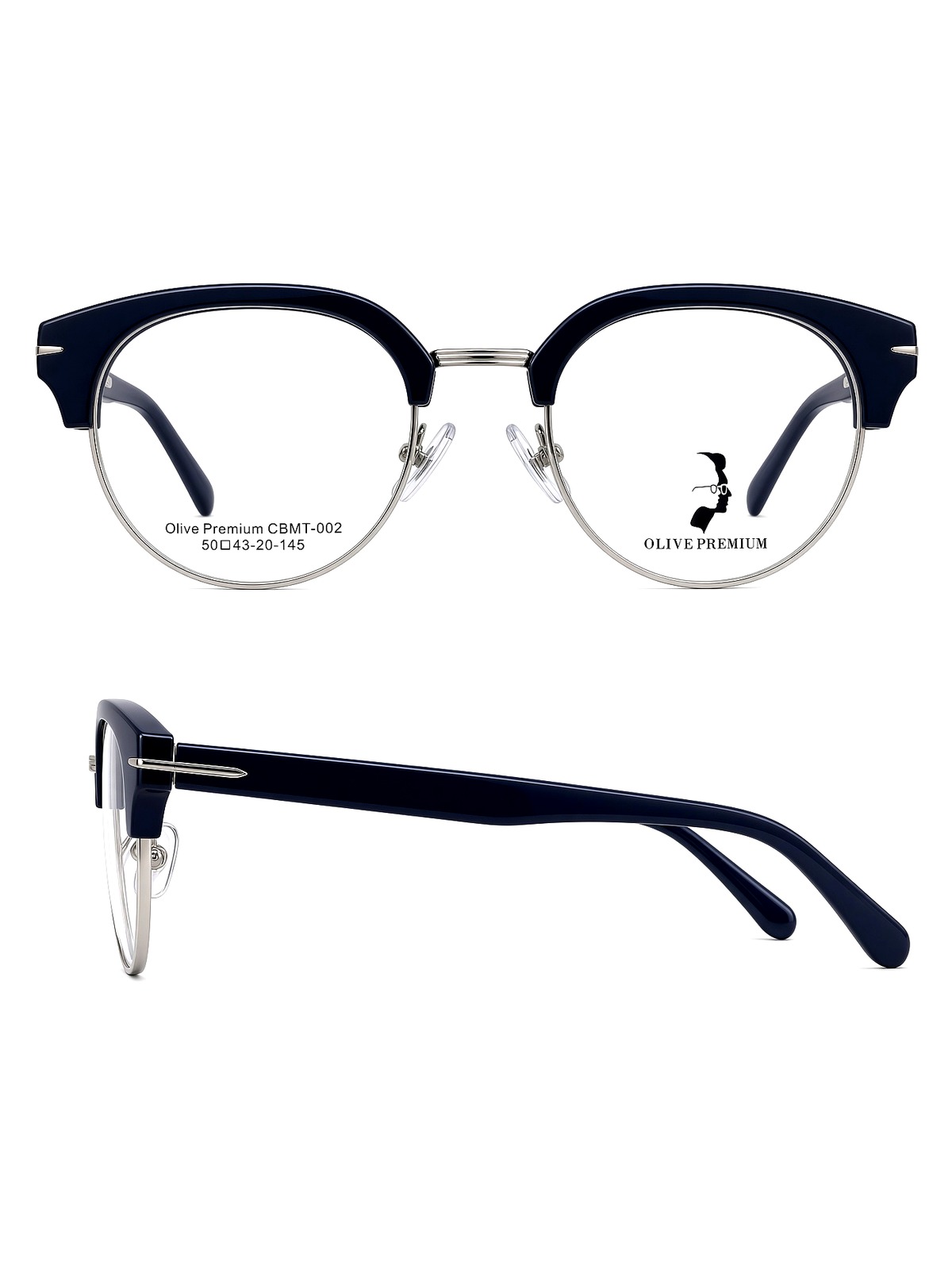 Armazón Olive Premium CBMT-002 clubmaster azul marino